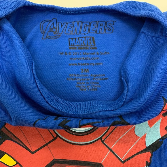 Iron Man Short Sleeve Onesie Size 3M - Picture 4 of 8